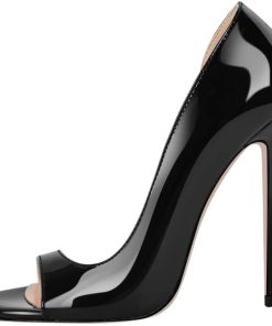 richealnini Slip On Pumps for Women Stiletto High Heels Peep Toe Stilettos