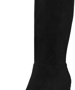 Shoe'N Tale Knee High Boots for Women Chunky Block Heel Fall Winter Pointed Toe Boots