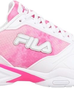 Fila Volley Zone Tie Dye Womens Pickleball Shoe Pink Glo/White/Metallic Silver
