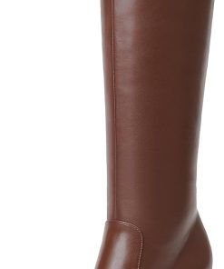 Modatope Knee High Boots Women Chunky Heel Square Toe Heeled Tall Boot for Women Fashion Side Zipper Long Boot