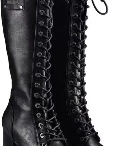 GARGOYLE BELLS Women's Knee High Boots Ladies Lace Up Motorcycle Boots with Zipper Soft Thigh High Riding Boots For Women