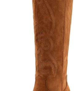 WIRALOMI Cowboy Boots for Women Knee High Cowgirl Boots with Embroidered Chunky Heel Western Tall Boots