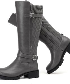 Luoika Women's Extra Wide Calf Knee High Boots