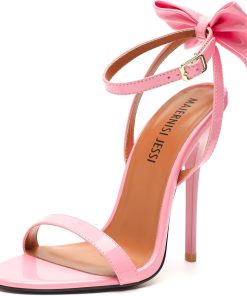 MAIERNISI JESSI Unisex Men's Women's Bow Strappy Sandals Heels, Stilletos High Heeled Ankle Strap Slingback Sandals